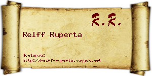 Reiff Ruperta névjegykártya